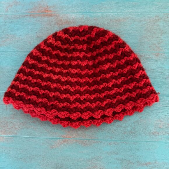 Tara Hand-Knit Wool Beanie With Crochet Floral Accent 100% Wool Made in Nepal - Picture 3 of 7